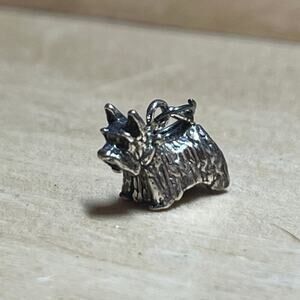 Sterling Silver Scottish Terrier Dog Puppy Yorkie Pet Charm Pendant